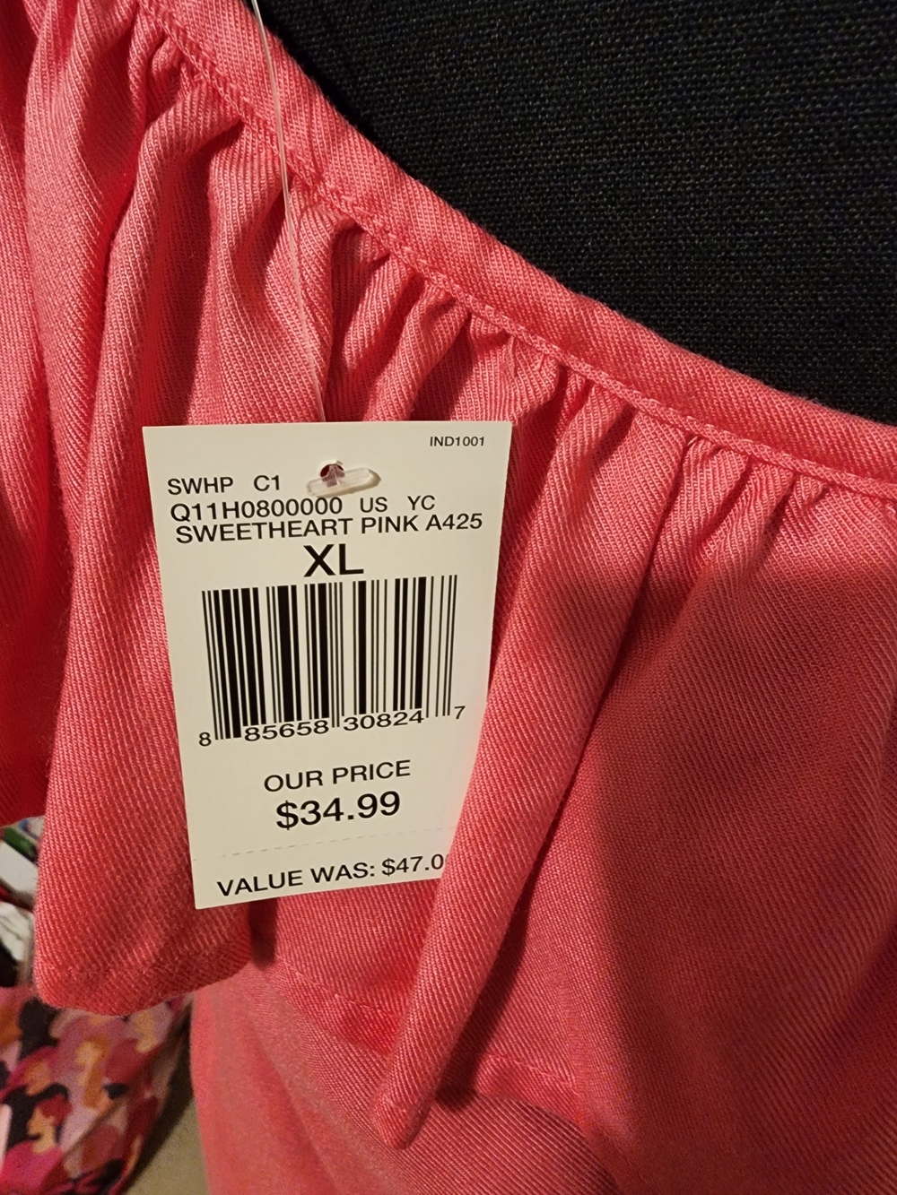 GUESS One-Shoulder Pink Ruffle Top - Picture 3 of 4